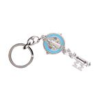 ST. BENEDICT SILVER KEY CHAIN WITH ENAMEL DETAIL