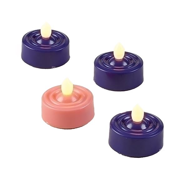 ADVENT TEA LIGHTS SET OF 4 BATTERY LED EWTN Religious Catalogue