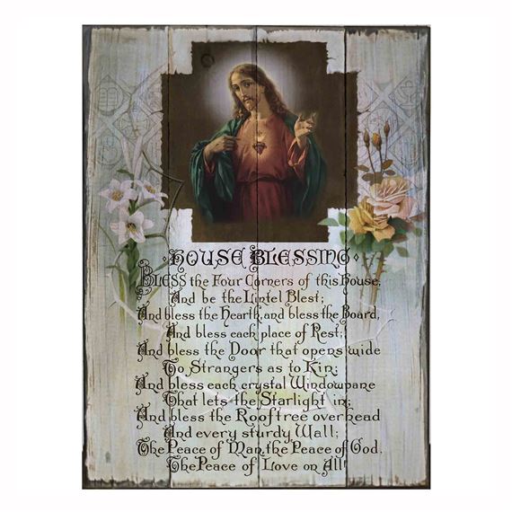 Sacred Heart Of Jesus House Blessing Wood Plaque Ewtnrc Com