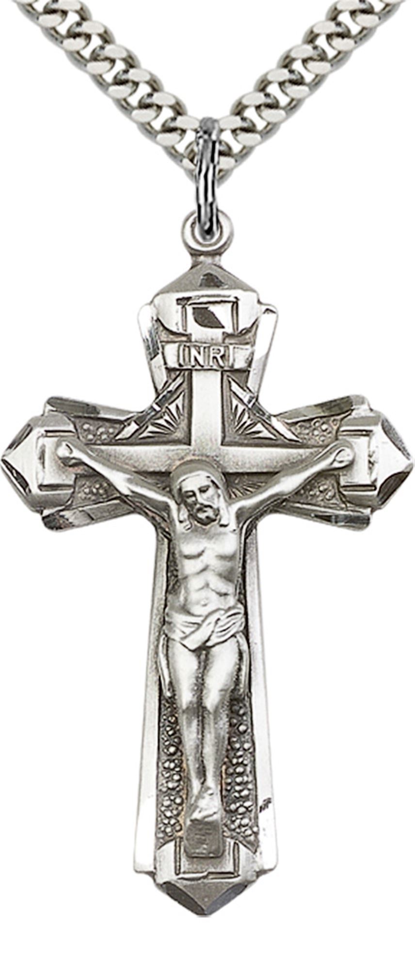 Sterling Silver Crucifix Pendant with chain EWTN Religious Catalogue