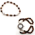 TIGER EYE ROSARY WATCH SET