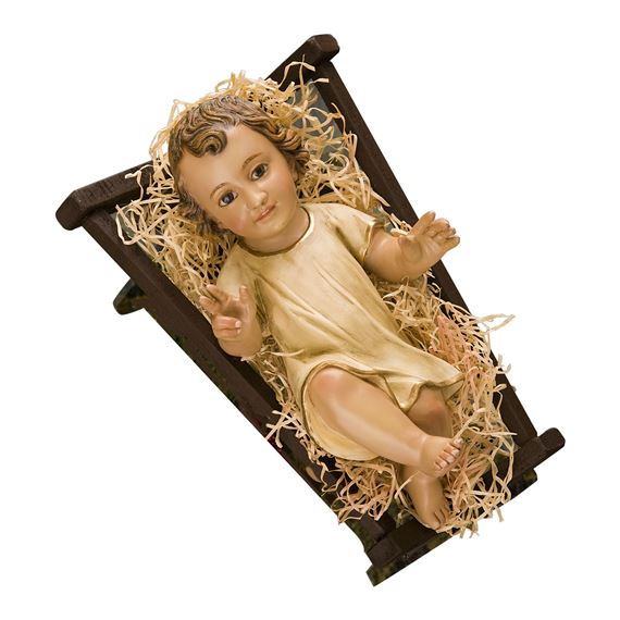 Infant Jesus In Gown With Crib Ewtn Religious Catalogue