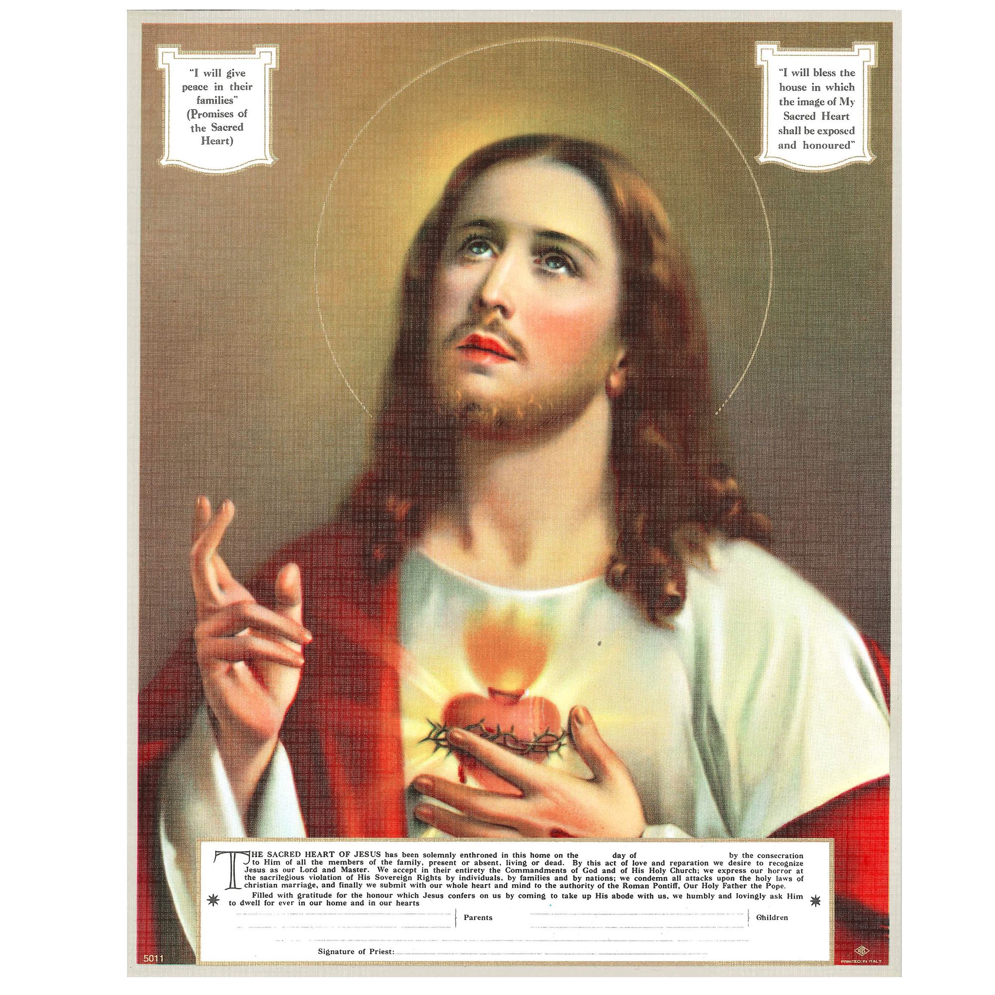 SACRED HEART ENTHRONEMENT FRAMABLE PRINT (13" x 17") EWTN Religious