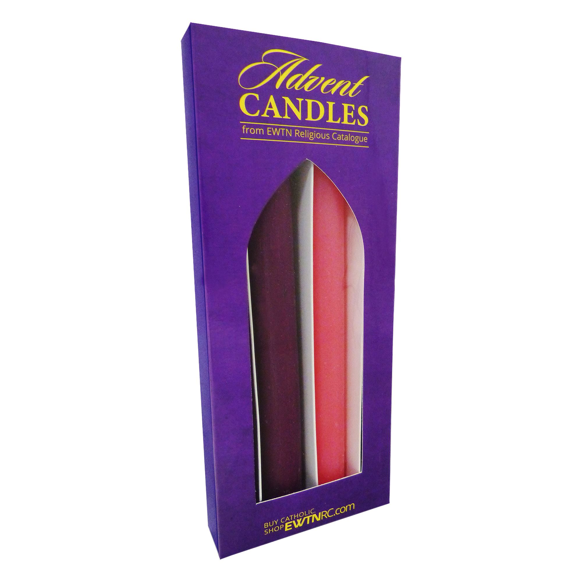 ADVENT CANDLE SET 8" TAPERS EWTN Religious Catalogue