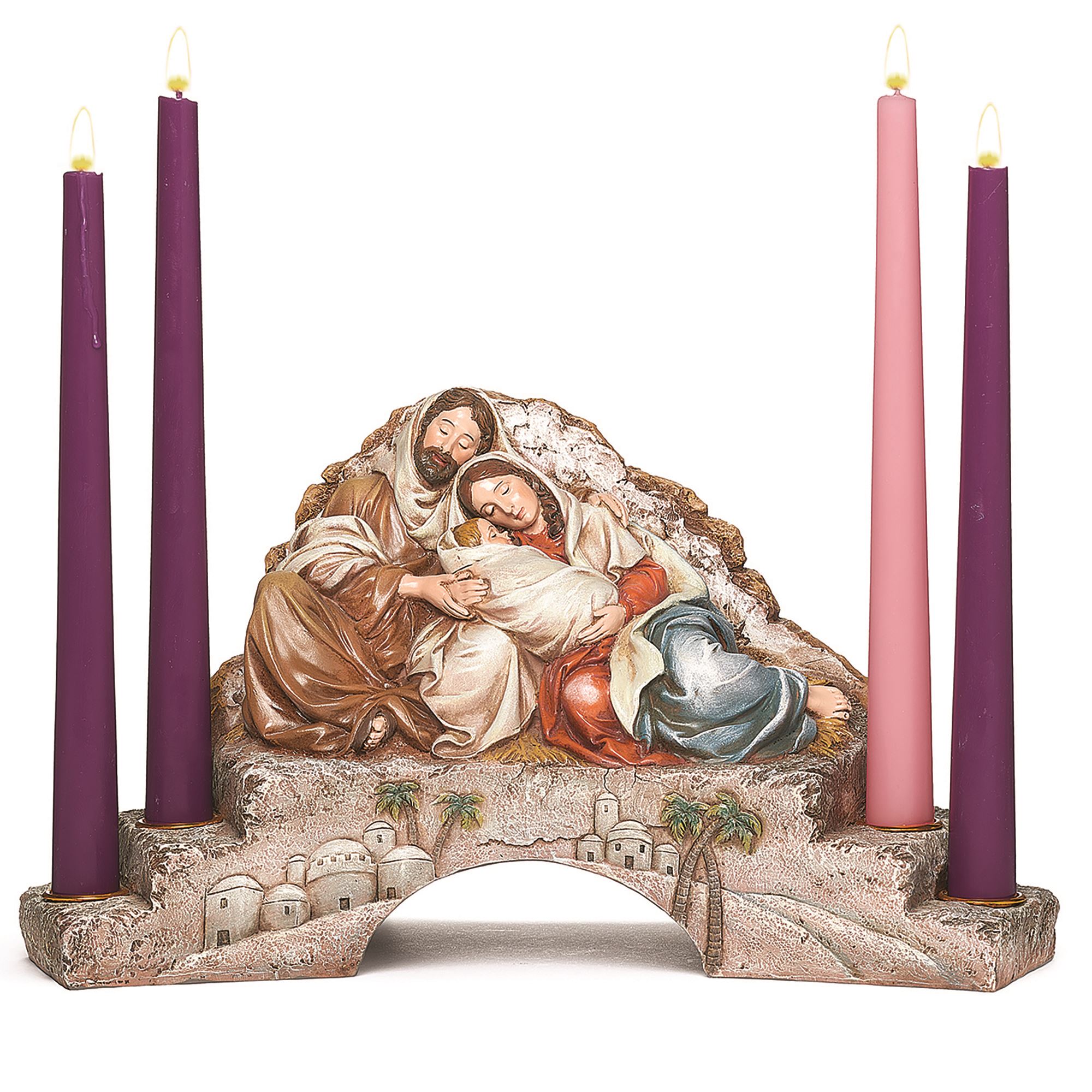RESTFUL HOLY FAMILY ADVENT CANDLE HOLDER EWTN Religious Catalogue