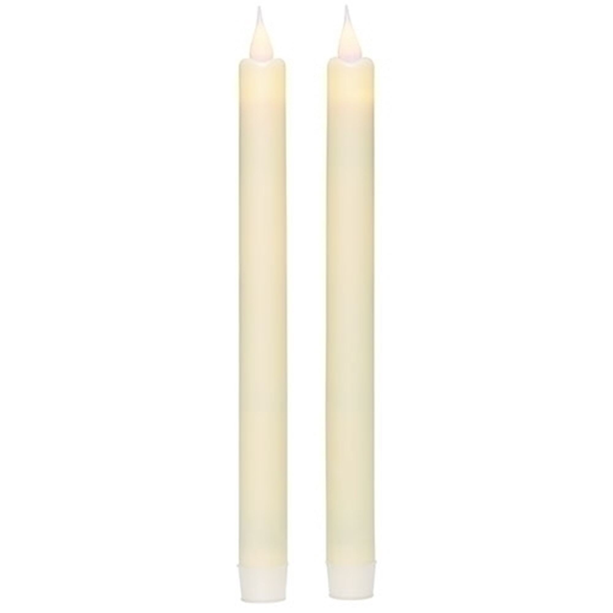SET OF 2 FLAMELESS LED TAPER CANDLES WITH TIMERS & FREE REMOTE 9