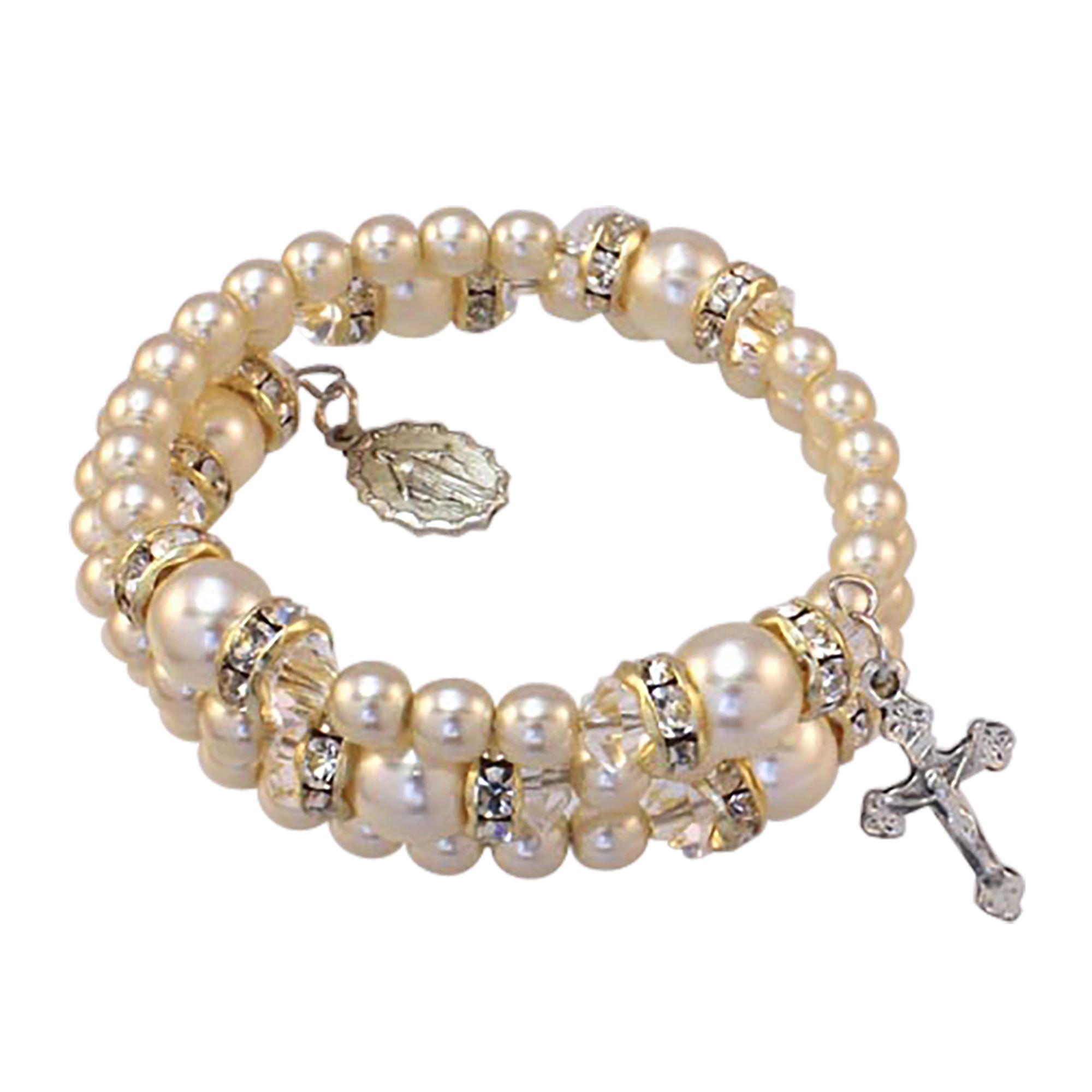 BIRTHSTONE PEARL WRAP ROSARY BRACELET APRIL EWTN Religious Catalogue