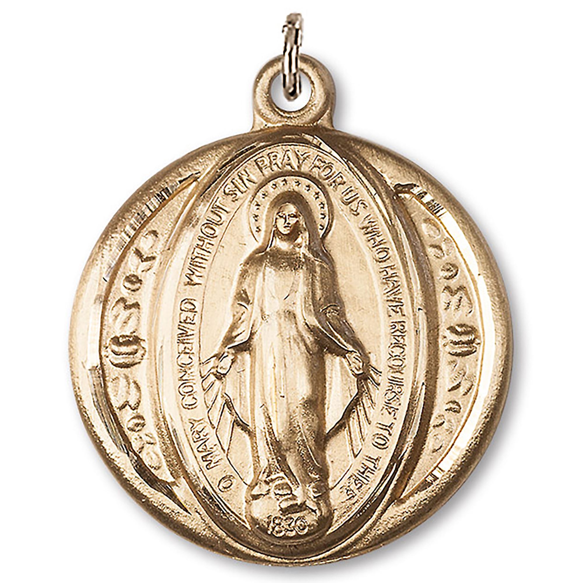 ROUND 14KT GOLD MIRACULOUS MEDAL EWTN Religious Catalogue