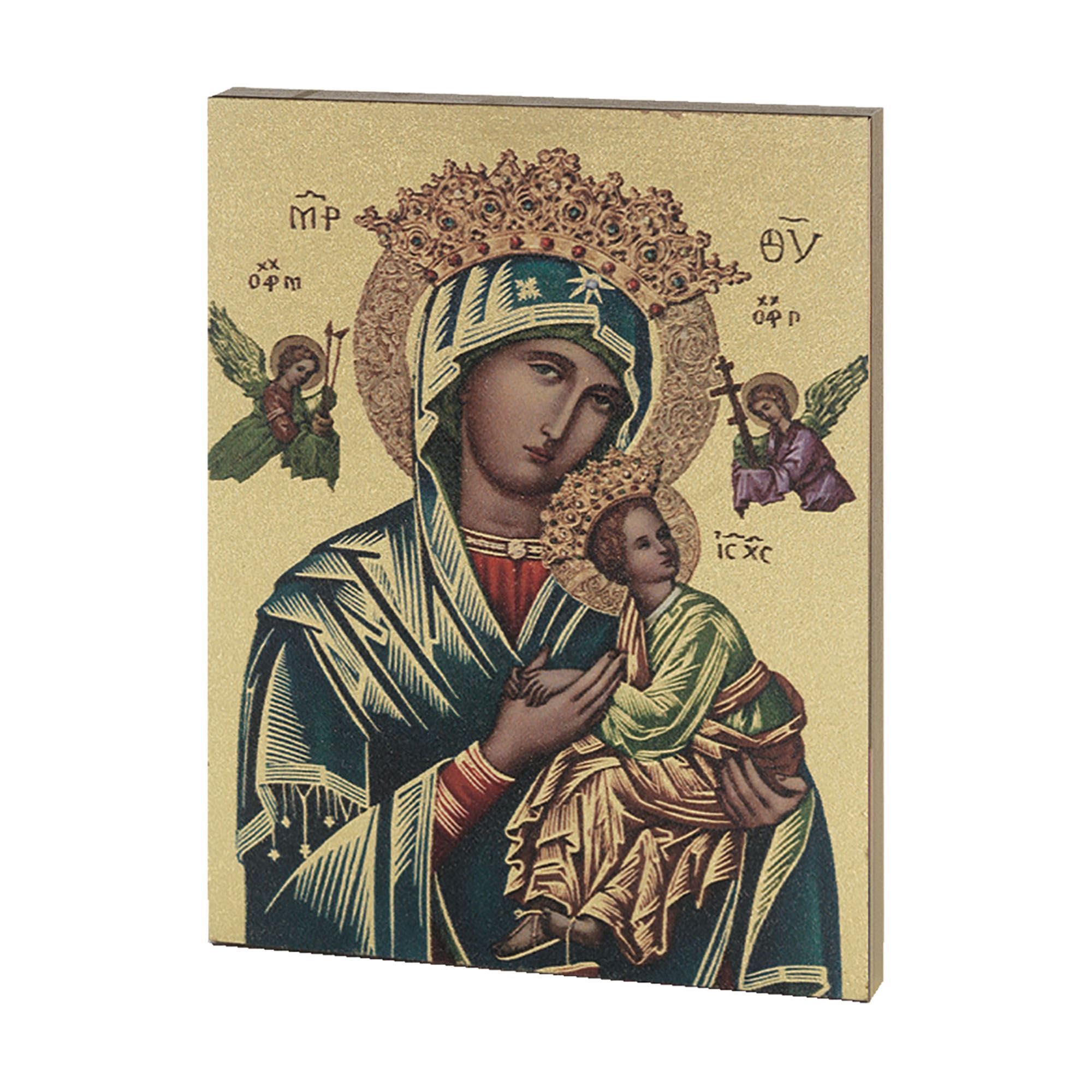 OUR LADY OF PERPETUAL HELP GOLD EMBOSSED WOODEN PLAQUE | EWTN Religious ...