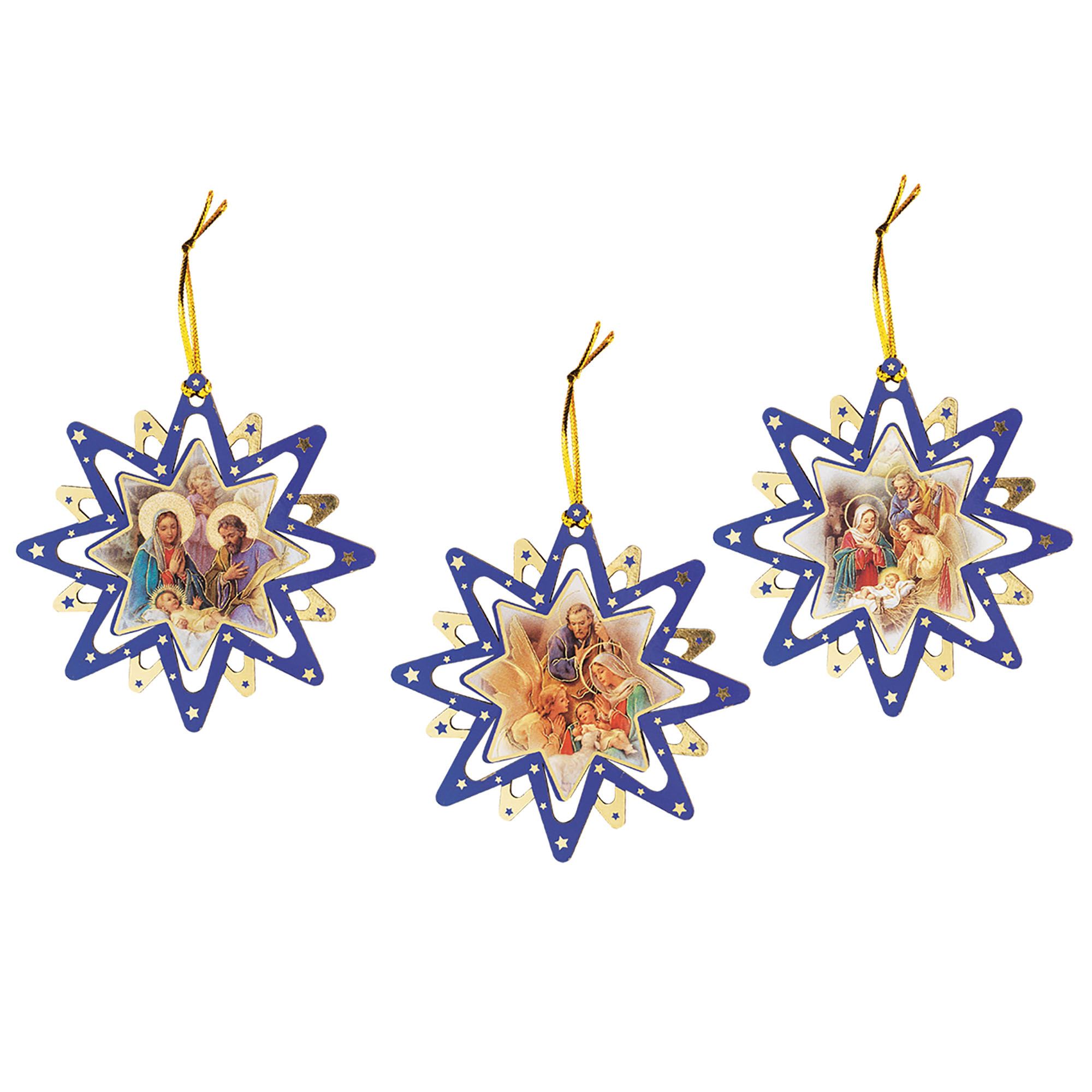 STAR NATIVITY ORNAMENTS SET OF 3 EWTN Religious Catalogue