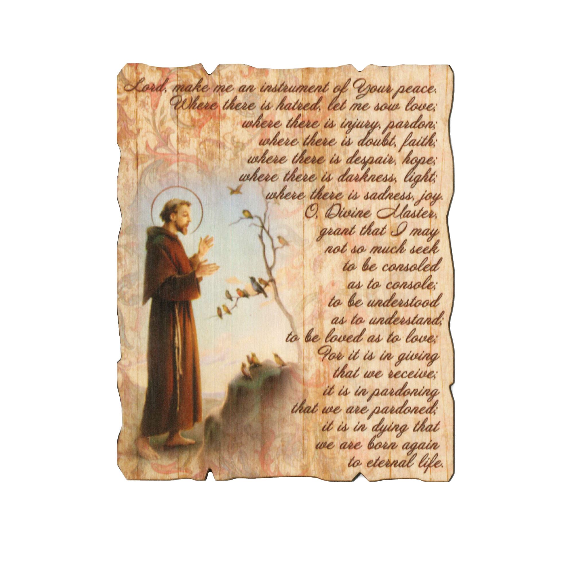 ST. FRANCIS VINTAGE WOOD PLAQUE 5¼” EWTN Religious Catalogue