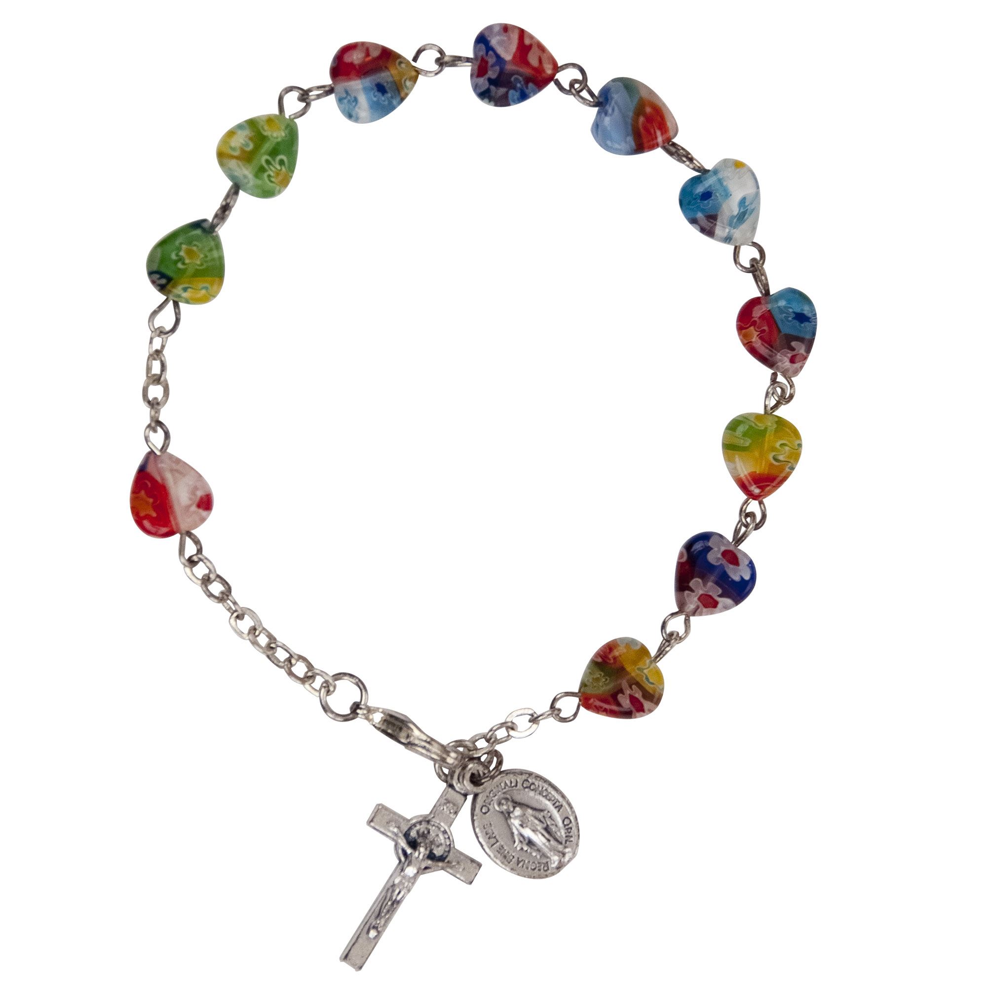 MURANO GLASS ROSARY BRACELET WITH HEART BEADS EWTN Religious Catalogue