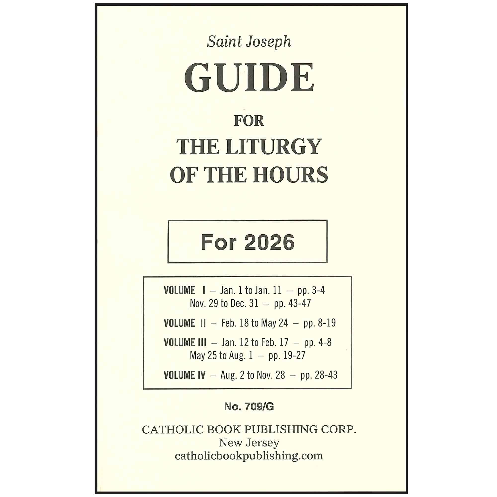 2025 GUIDE FOR 4VOLUME LITURGY OF HOURS LARGE PRINT EWTN Religious