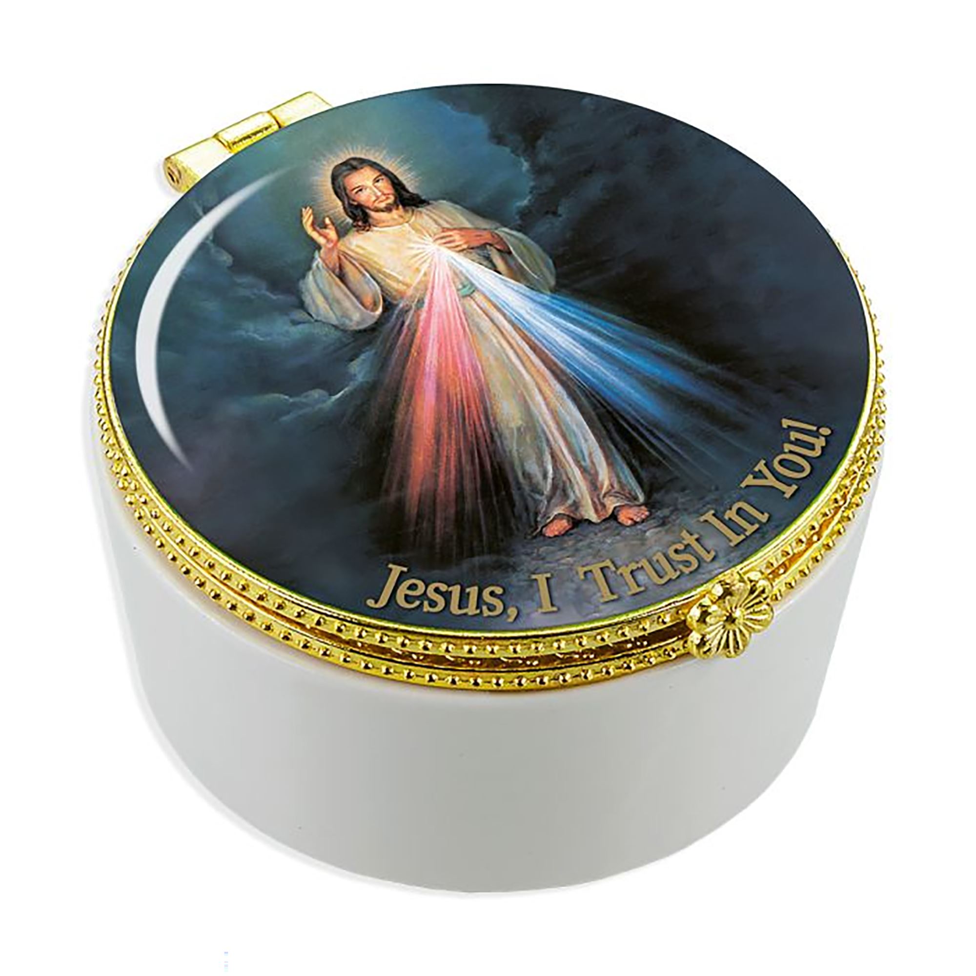 DIVINE MERCY PORCELAIN ROSARY BOX EWTN Religious Catalogue