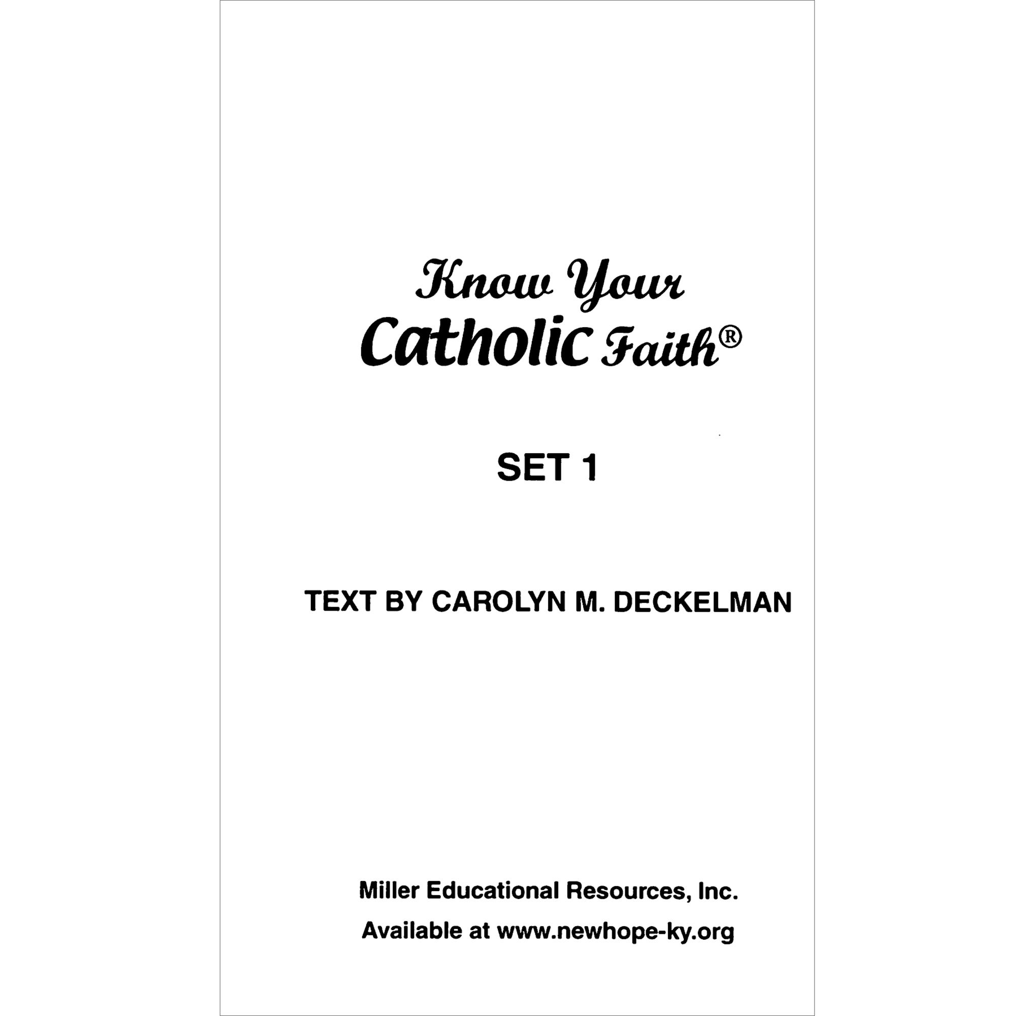 KNOW YOUR CATHOLIC FAITH TEACHING CARDS SET 1 EWTN Religious Catalogue
