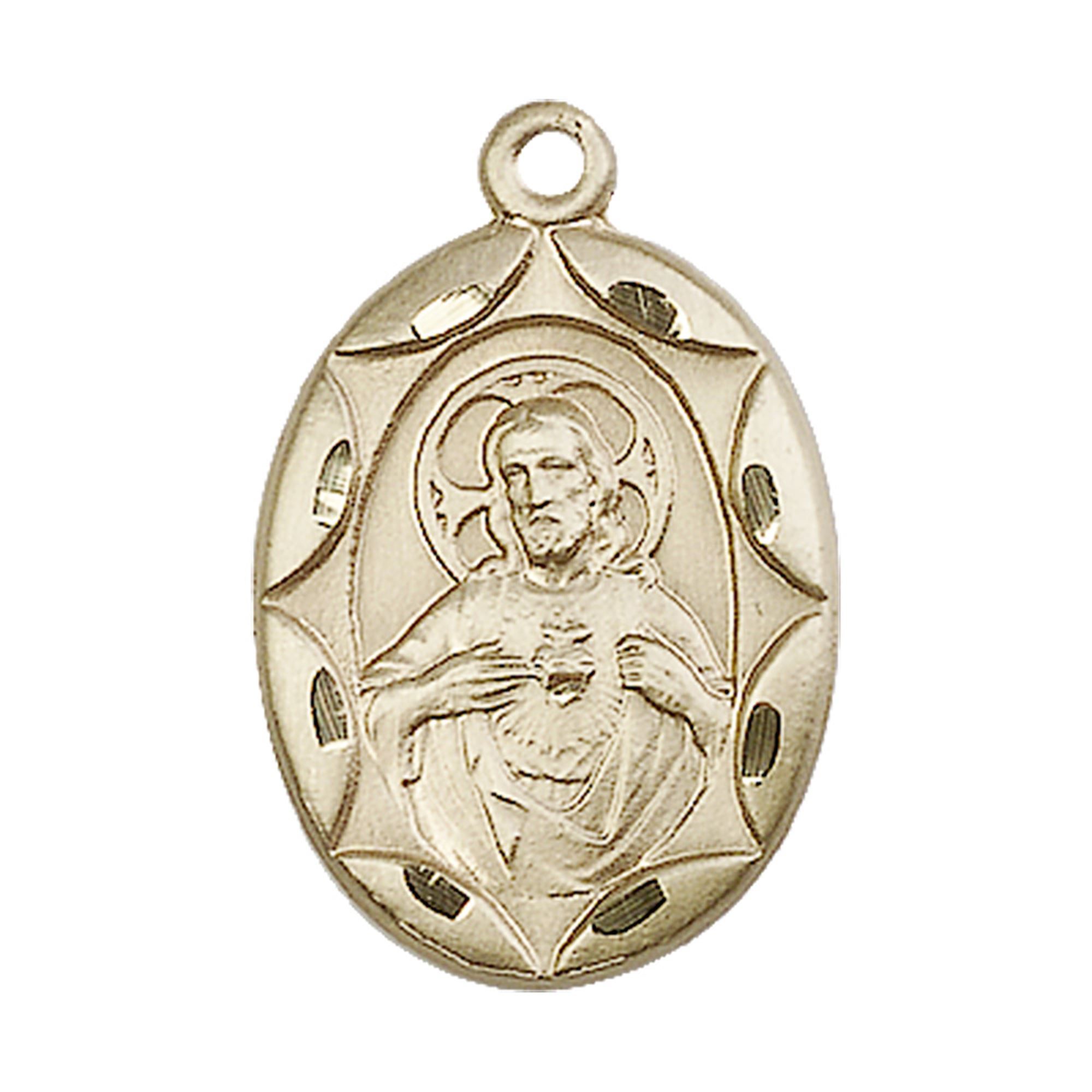 14KT GOLD SCAPULAR MEDAL 1" x 5/8" EWTN Religious Catalogue