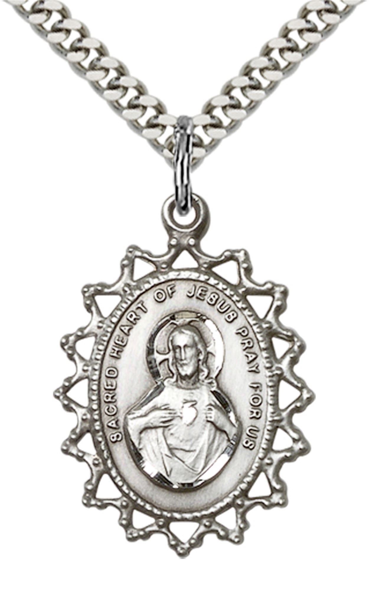 scapular necklace silver
