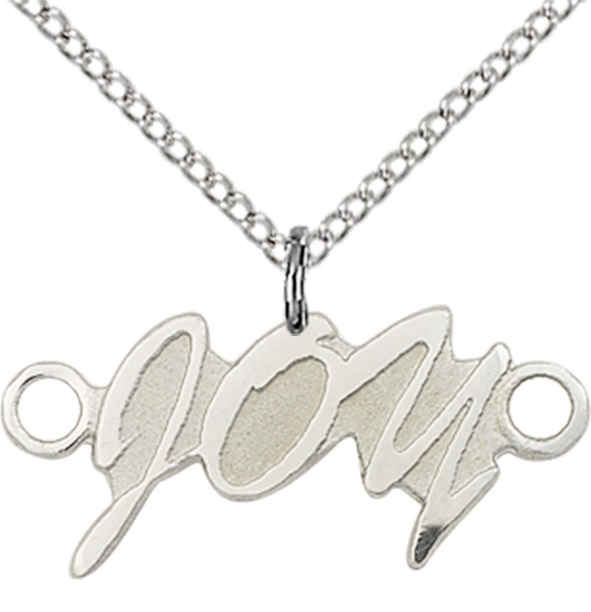 STERLING SILVER JOY PENDANT WITH CHAIN 3/8" x 1" EWTN Religious