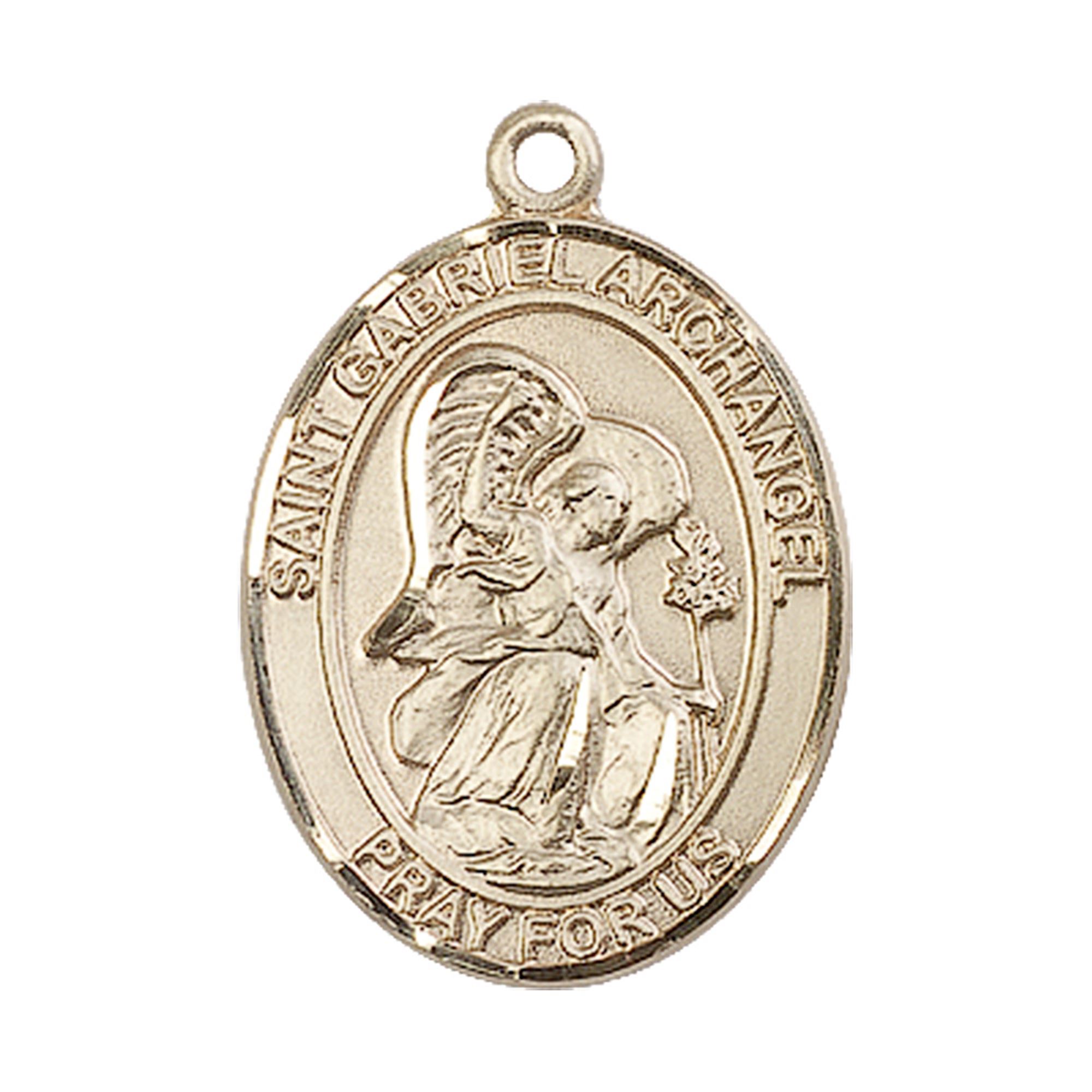 14KT GOLD ST GABRIEL THE ARCHANGEL MEDAL 1" x 3/4" EWTN Religious