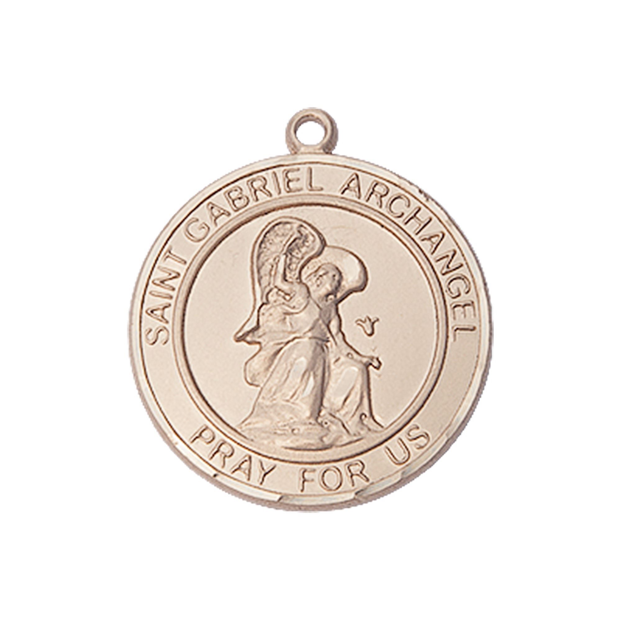 14KT GOLD ST GABRIEL THE ARCHANGEL MEDAL 1" x 7/8" EWTN Religious