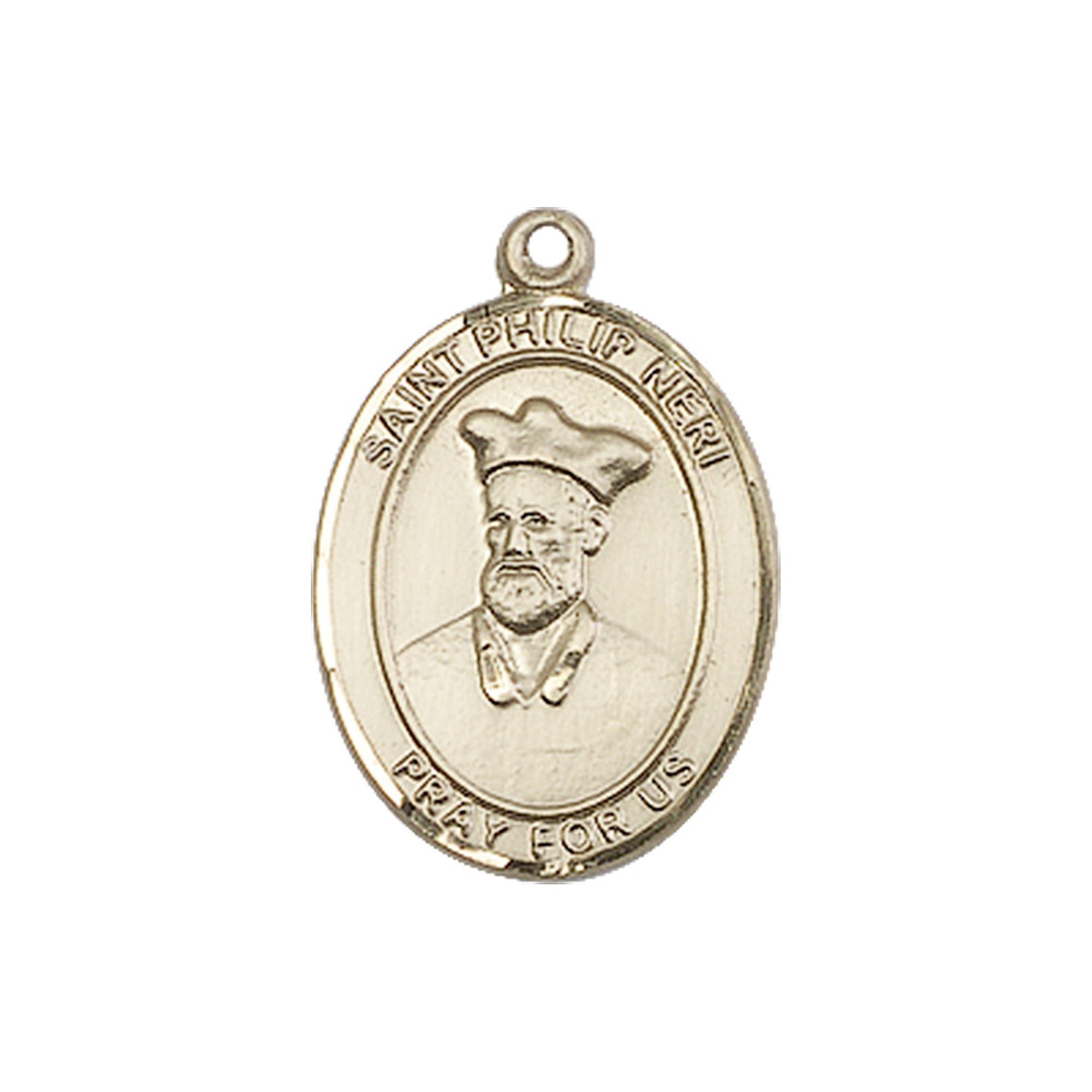 14KT GOLD ST PHILIP NERI MEDAL 3/4" x 1/2" EWTN Religious Catalogue