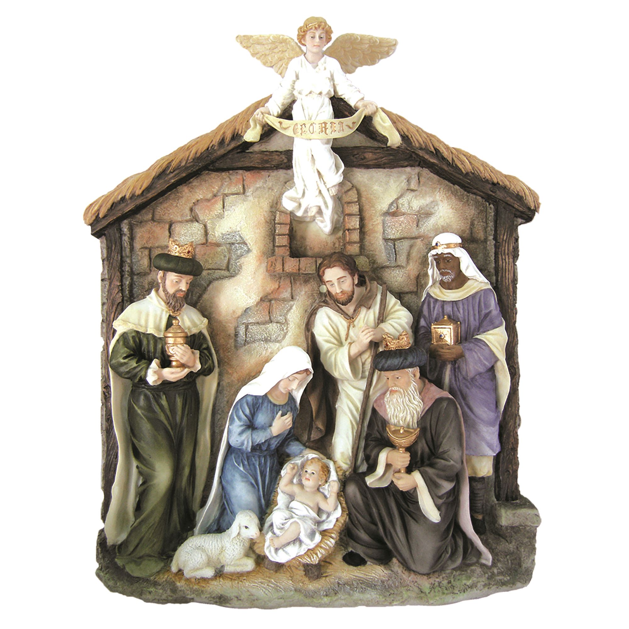 HANDPAINTED NATIVITY WALL PLAQUE RELIEF EWTN Religious Catalogue