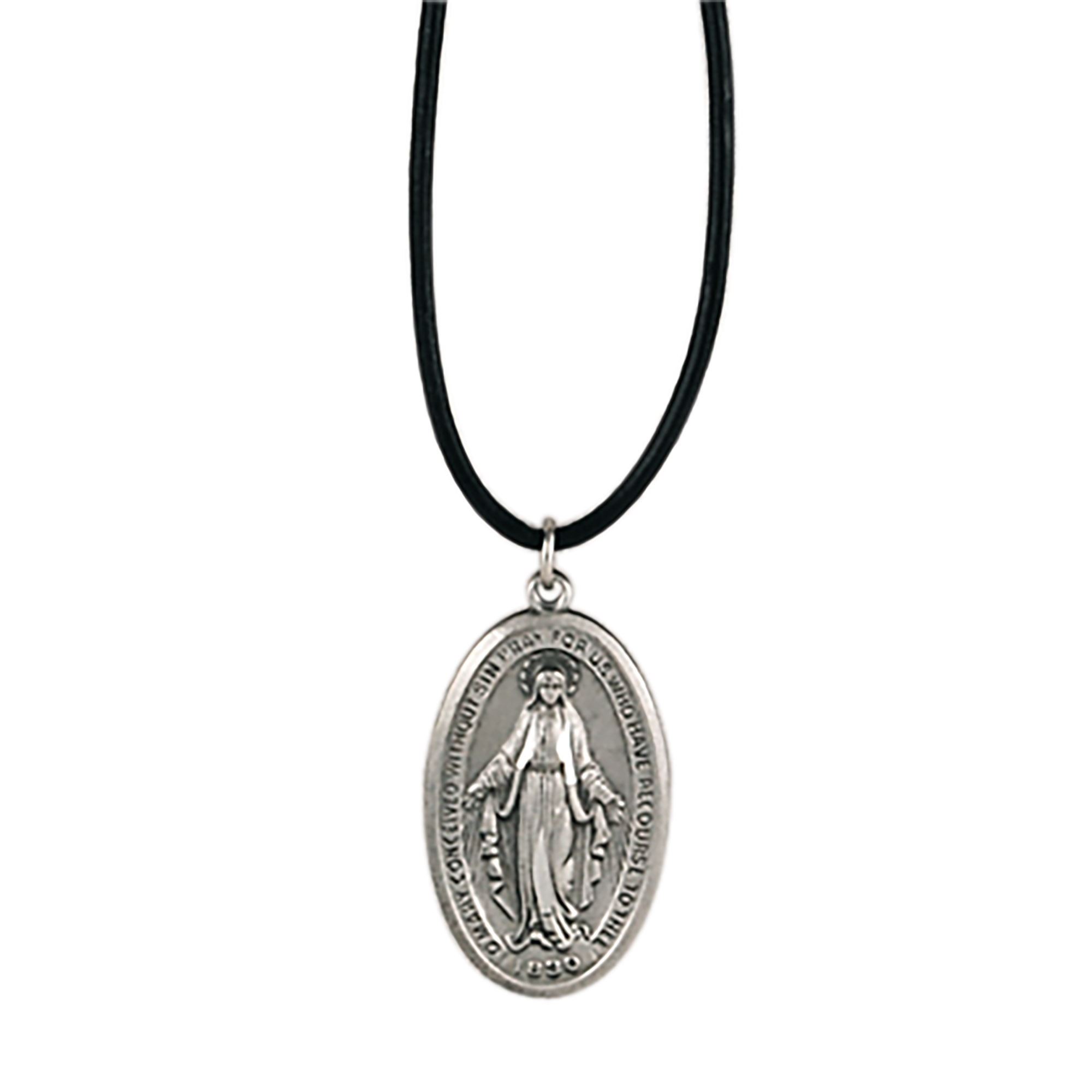 MIRACULOUS MEDAL ON BLACK CORD EWTN Religious Catalogue