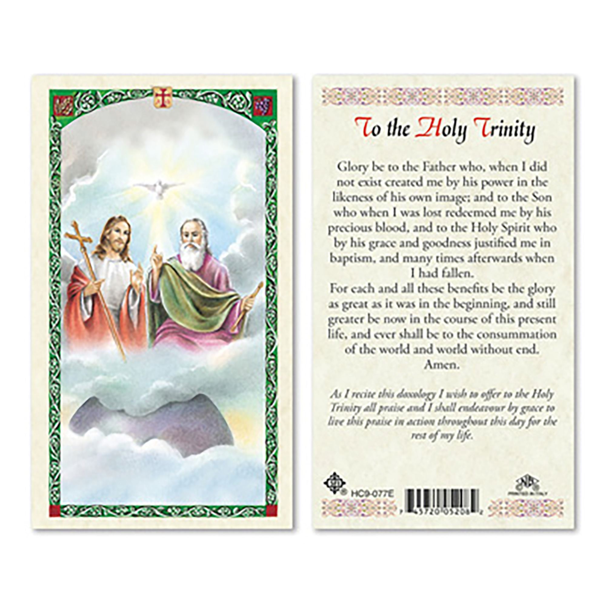 LAMINATED HOLY CARD THE HOLY TRINITY EWTN Religious Catalogue