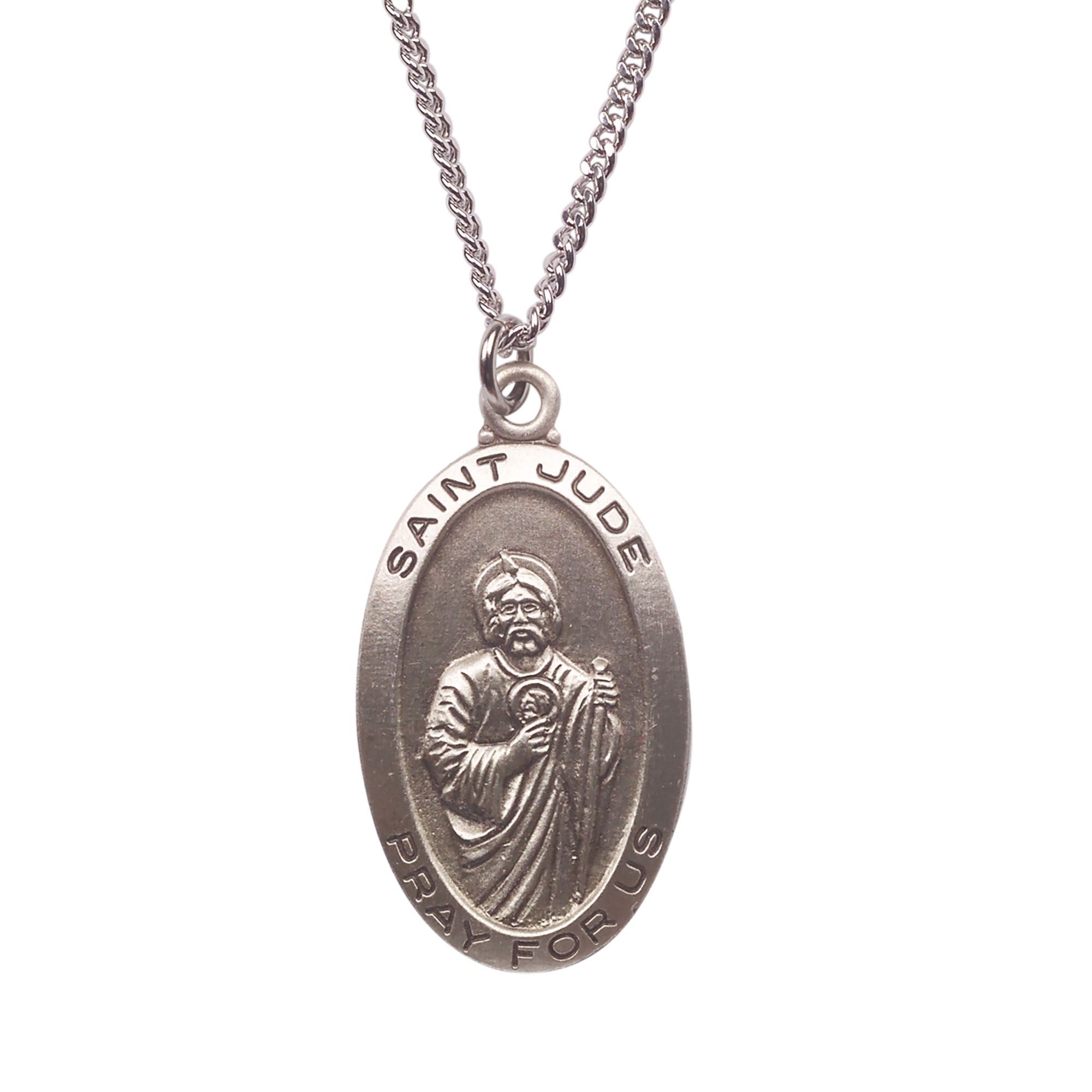 ST. JUDE OVAL STERLING SILVER MEDAL EWTN Religious Catalogue