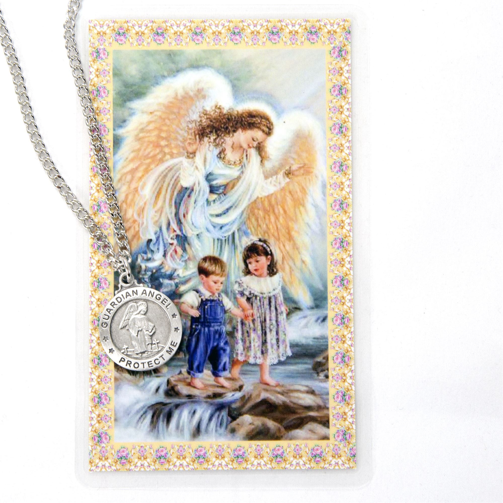 GUARDIAN ANGEL PENDANT WITH PRAYER CARD EWTN Religious Catalogue