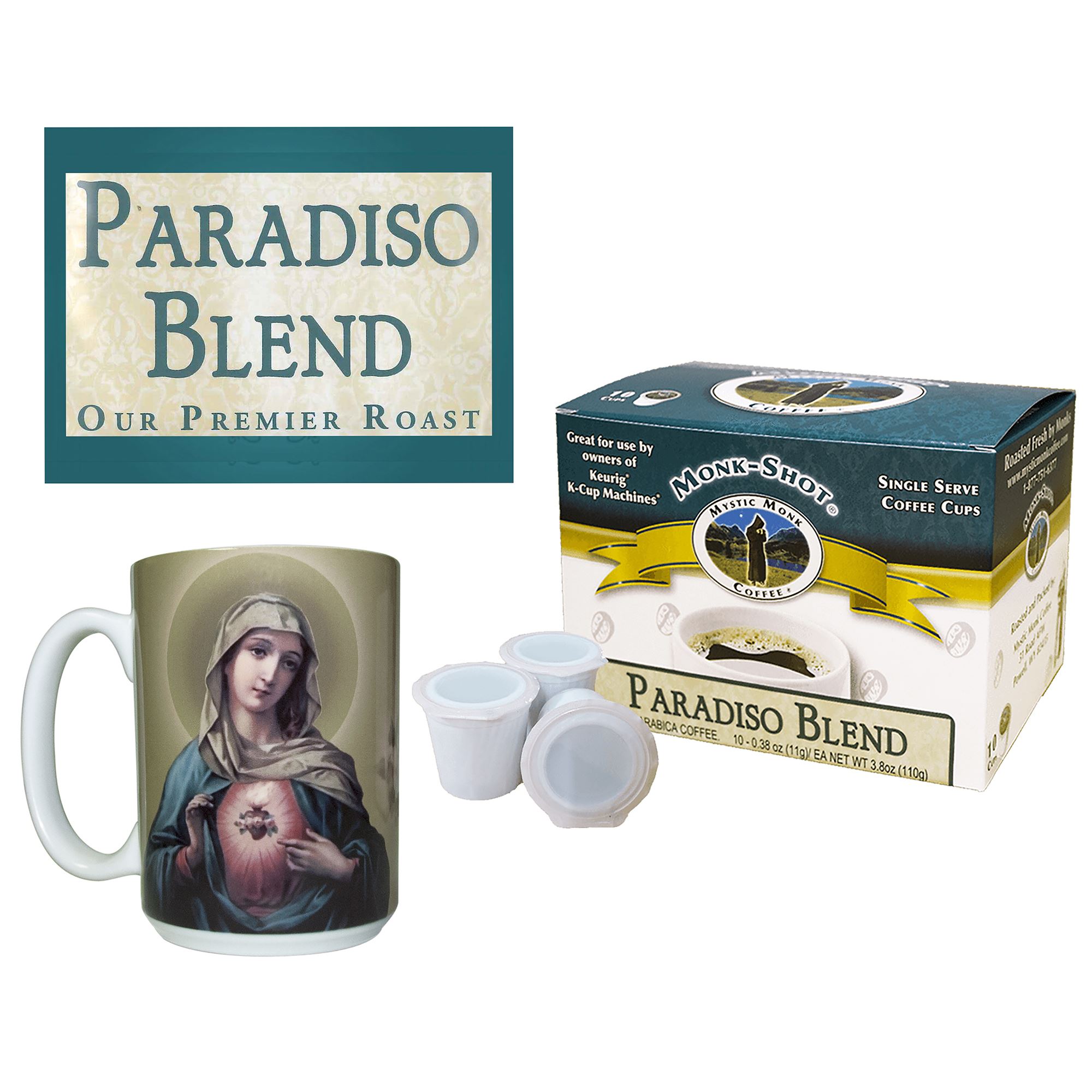 MYSTIC MONK PARADISO BLEND & MORNING OFFERING MUG SET EWTN Religious