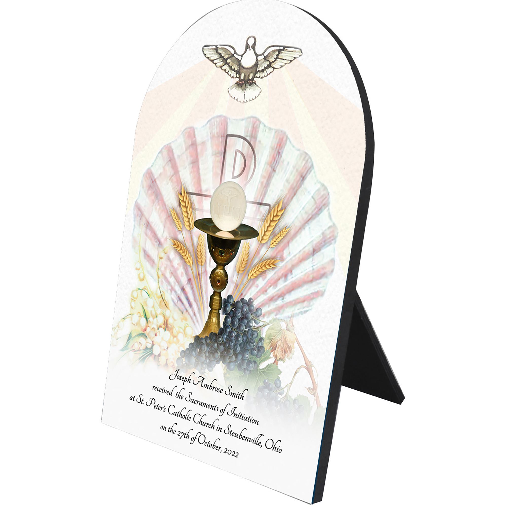 PERSONALIZED ARCHED PLAQUE RCIA WITH EUCHARIST EWTN Religious Catalogue