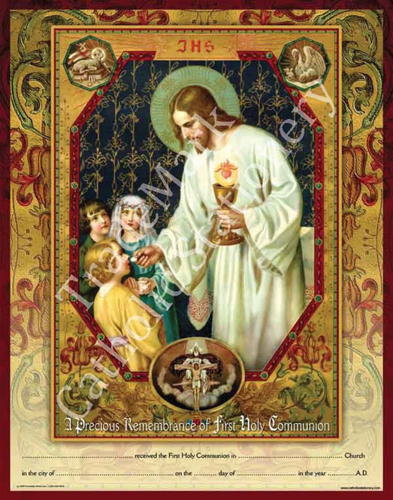 FIRST COMMUNION CERTIFICATE (11” x 14") EWTN Religious Catalogue