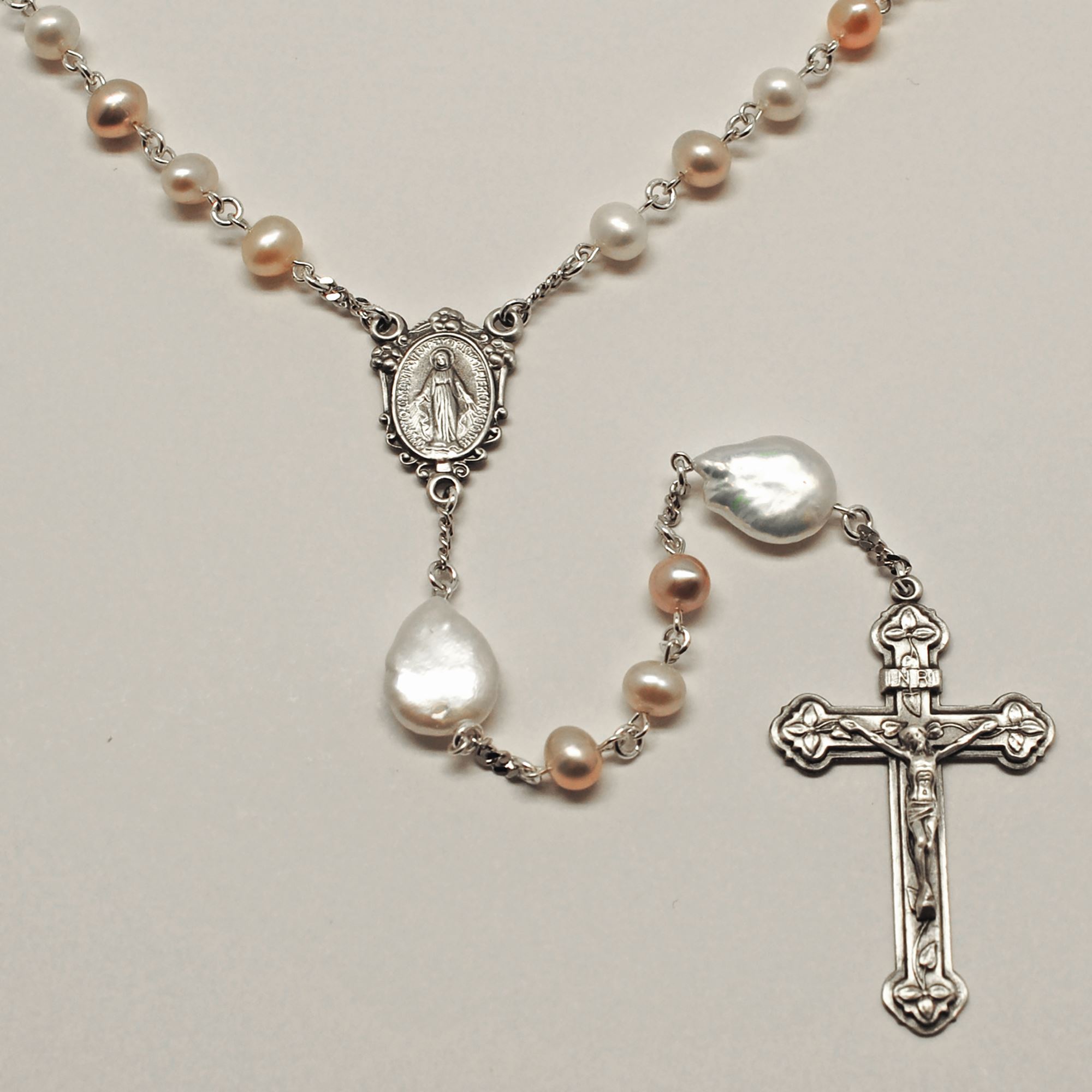 DELUXE FRESH WATER PEARL STERLING SILVER ROSARY EWTN Religious Catalogue