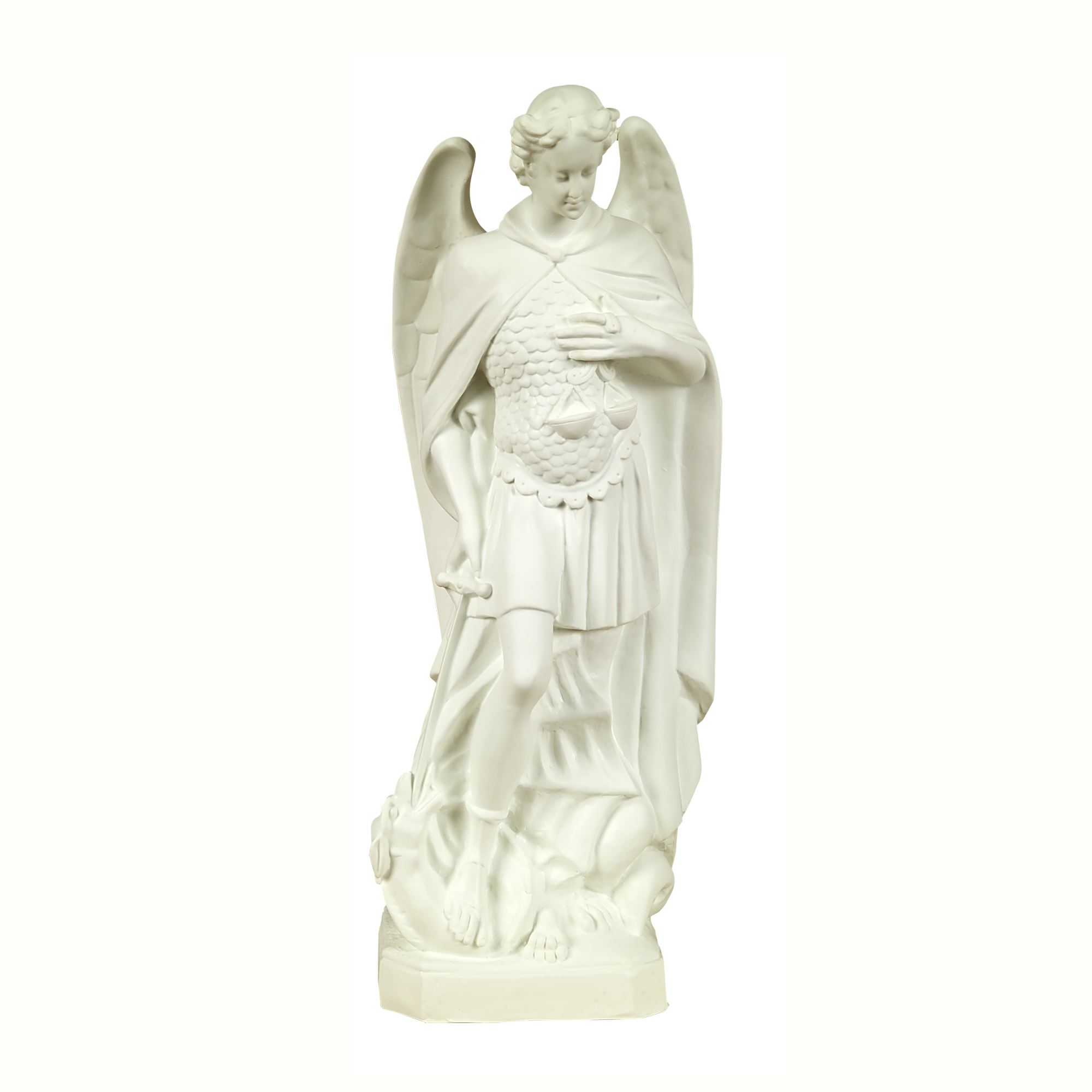 ST. MICHAEL OUTDOOR STATUE 24" WHITE EWTN Religious Catalogue