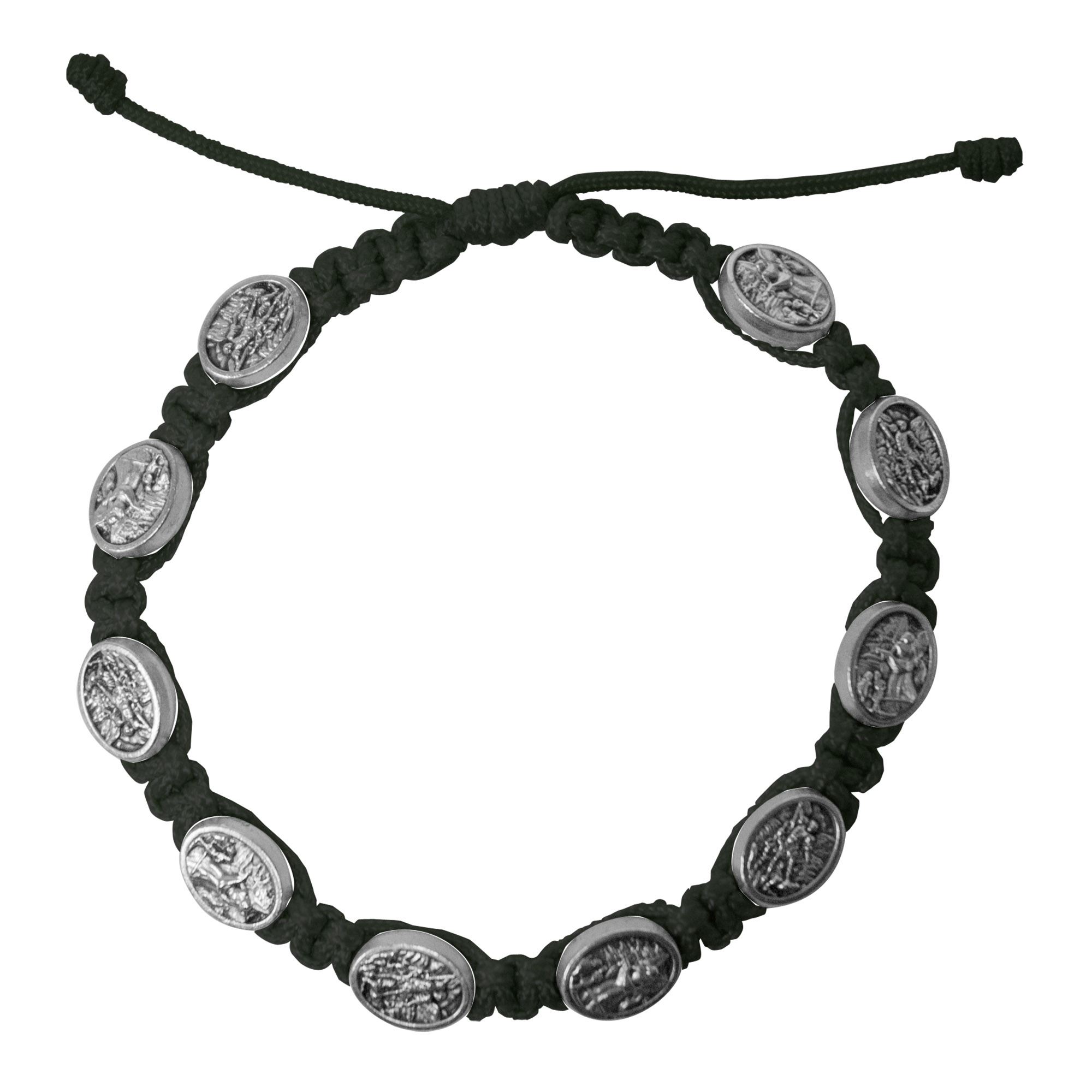 ST. MICHAEL CORDED BRACELET BLACK EWTN Religious Catalogue