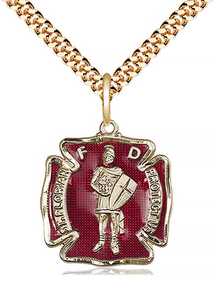 14KT GOLD FILLED ST FLORIAN PENDANT WITH CHAIN
