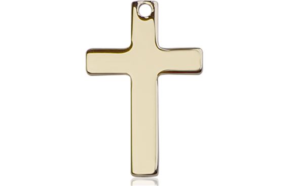 14KT GOLD CROSS MEDAL - 7/8" x 1/2"