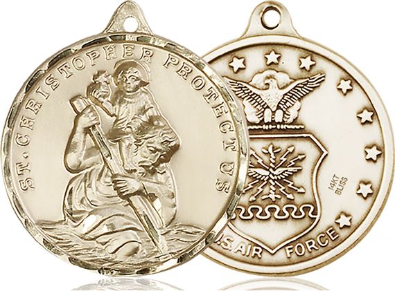 14KT GOLD ST CHRISTOPHER MEDAL - 1 1/4" x 1 1/4"