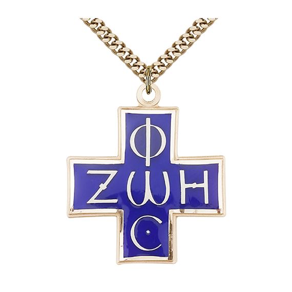14KT GOLD FILLED LIGHT & LIFE PENDANT WITH CHAIN - 1 3/8" x 1 1/4"