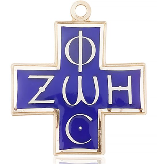 14KT GOLD LIGHT & LIFE MEDAL - 1 3/8" x 1 1/4"