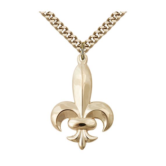 STERLING SILVER FLEUR DE LIS PENDANT WITH CHAIN