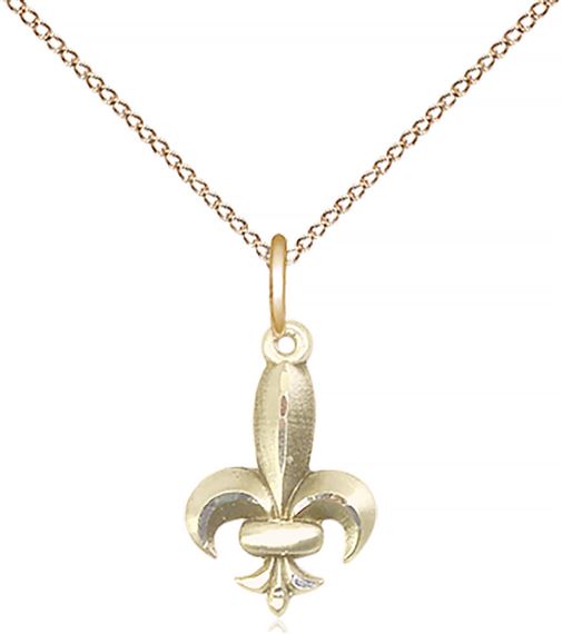 STERLING SILVER FLEUR DE LIS PENDANT WITH CHAIN