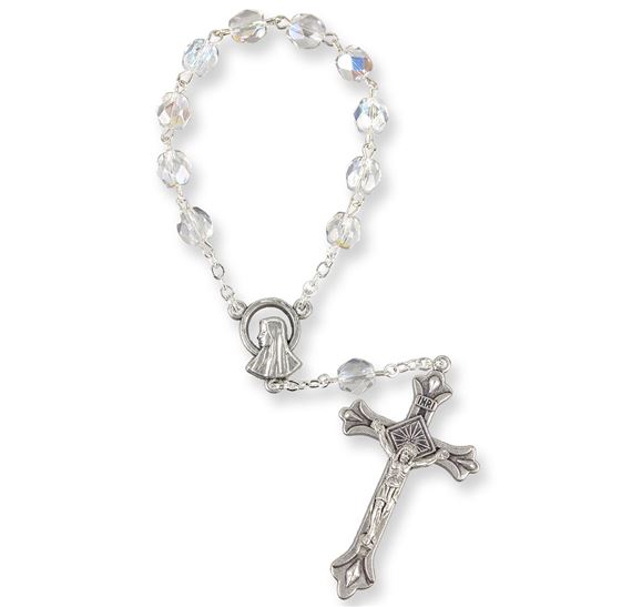SINGLE DECADE CRYSTAL AURORA BOREALIS ROSARY