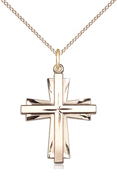 14KT GOLD FILLED CROSS PENDANT WITH CHAIN