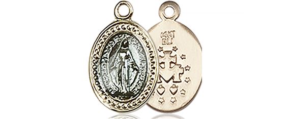 14KT GOLD MIRACULOUS MEDAL - 1/2" x 3/8"
