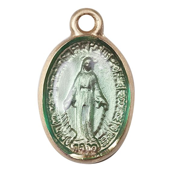 14KT GOLD FILLED MIRACULOUS PENDANT WITH CHAIN - 1/2" x 1/4"
