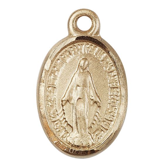 14KT GOLD MIRACULOUS MEDAL - 1/2" x 1/4"