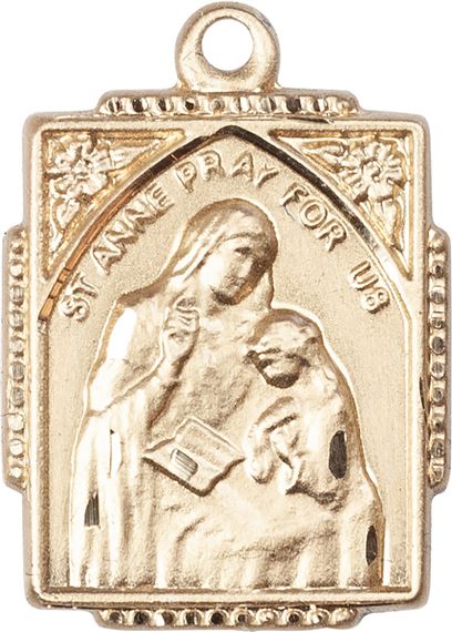14KT GOLD ST ANNE MEDAL