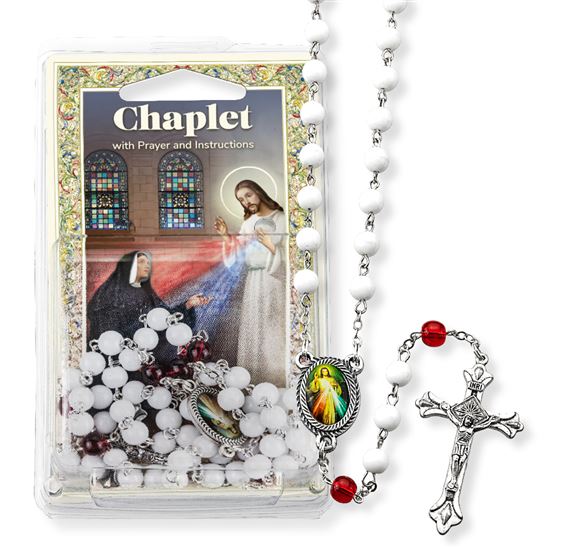 DIVINE MERCY GLASS BEAD CHAPLET